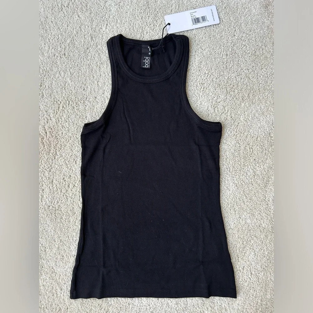 NWT Bobi ribbed black high neck tank XS